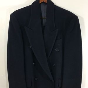 Mens Wool/Cashmere Blend Pea Coat